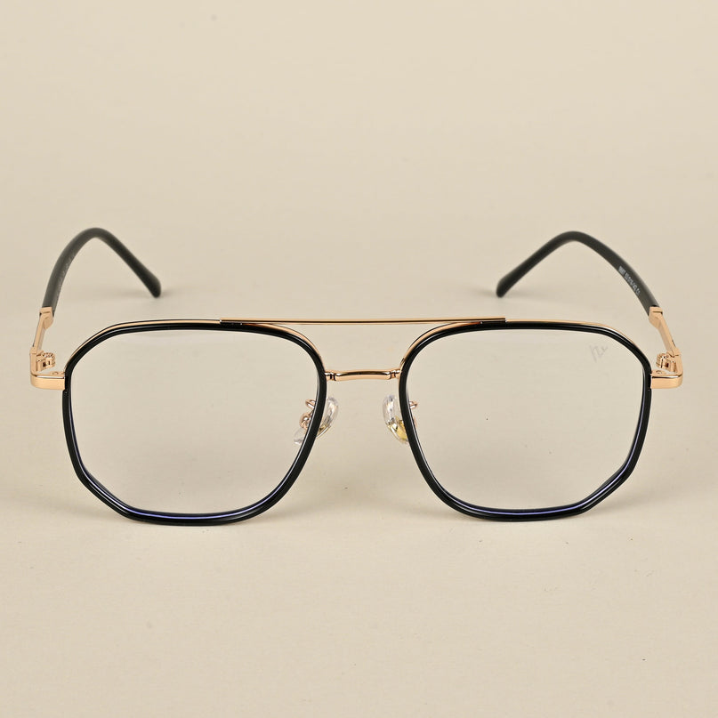Voyage Maverick Golden & Black Wayfarer Eyeglasses for Men & Women - MG5108-C1