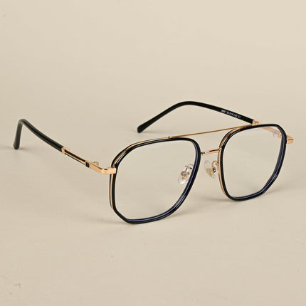 Voyage Maverick Golden & Black Wayfarer Eyeglasses for Men & Women - MG5108-C1
