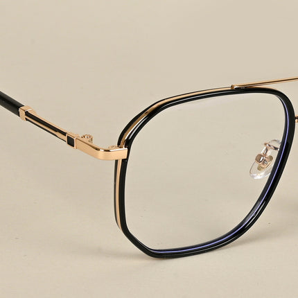 Voyage Maverick Golden & Black Wayfarer Eyeglasses for Men & Women - MG5108-C1