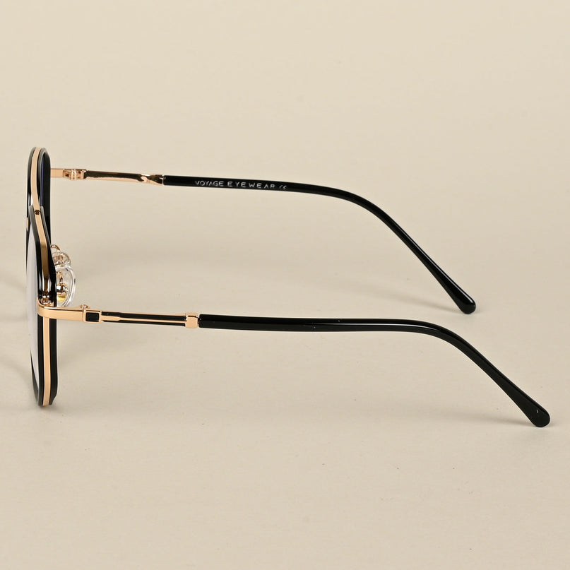 Voyage Maverick Golden & Black Wayfarer Eyeglasses for Men & Women - MG5108-C1