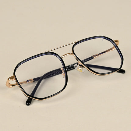 Voyage Maverick Golden & Black Wayfarer Eyeglasses for Men & Women - MG5108-C1