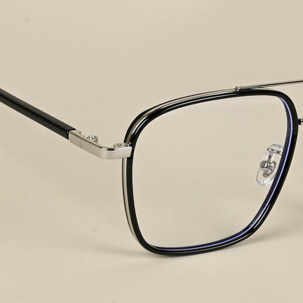 Voyage Maverick Silver & Black Wayfarer Eyeglasses for Men & Women - MG5106-C2