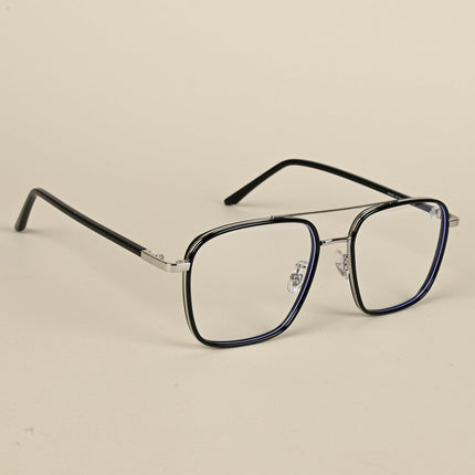Voyage Maverick Silver & Black Wayfarer Eyeglasses for Men & Women - MG5106-C2
