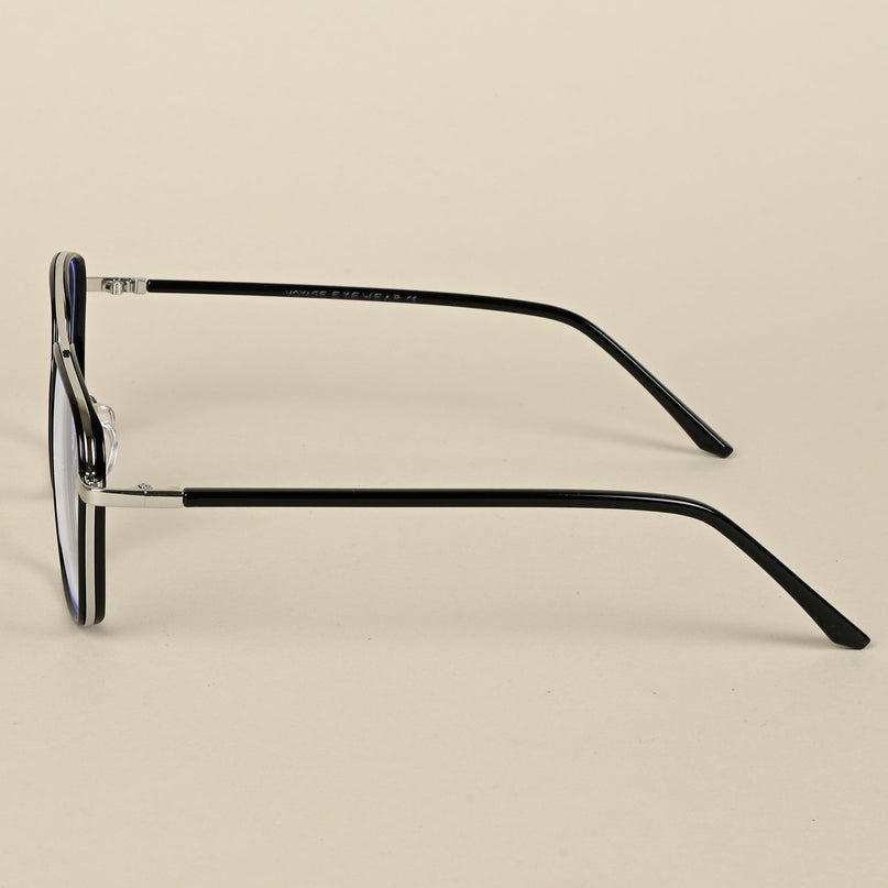 Voyage Maverick Silver & Black Wayfarer Eyeglasses for Men & Women - MG5106-C2
