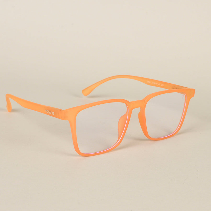 Voyage Air Orange Square Eyeglasses for Men & Women - MG4529