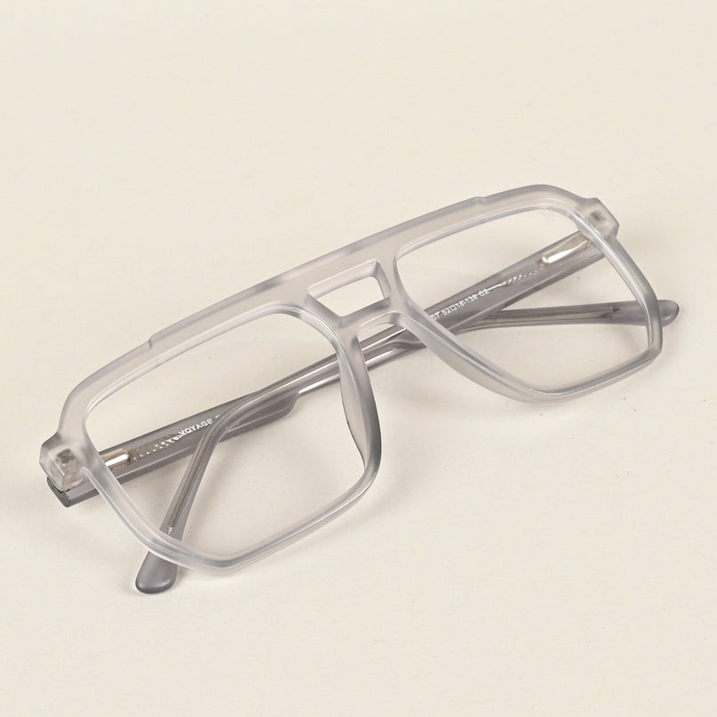 Voyage Maverick Transparent Grey Wayfarer Eyeglasses for Men & Women - MG4917-C2