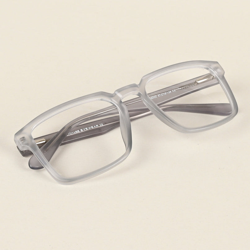 Voyage Transparent Grey Square Eyeglasses for Men & Women - MG4922-C2