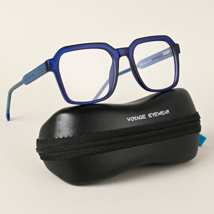 Voyage Navy Blue Wayfarer Eyeglasses for Men & Women - MG4915-C5
