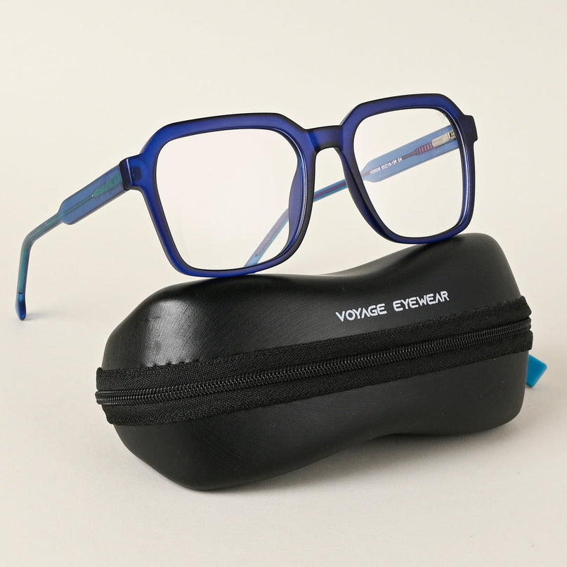 Voyage Navy Blue Wayfarer Eyeglasses for Men & Women - MG4915-C5