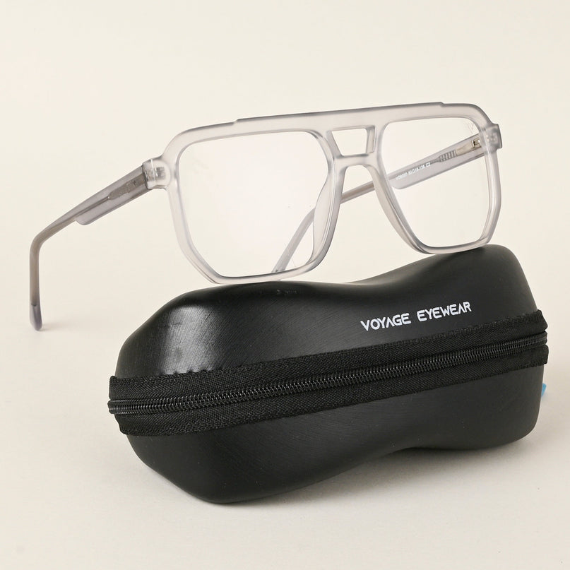 Voyage Maverick Transparent Grey Wayfarer Eyeglasses for Men & Women - MG4917-C2