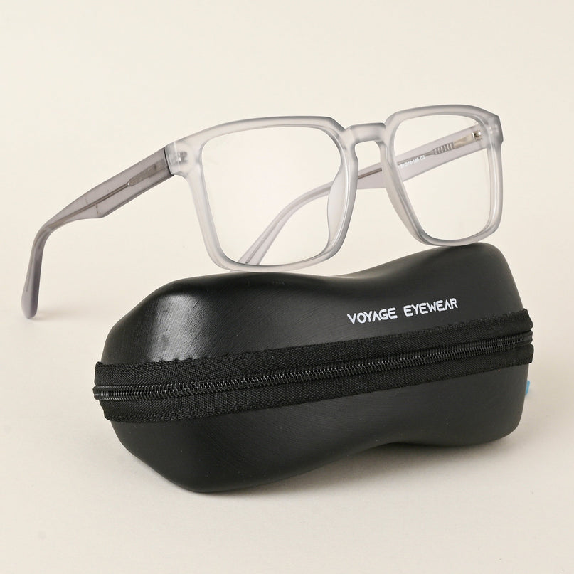 Voyage Transparent Grey Square Eyeglasses for Men & Women - MG4922-C2