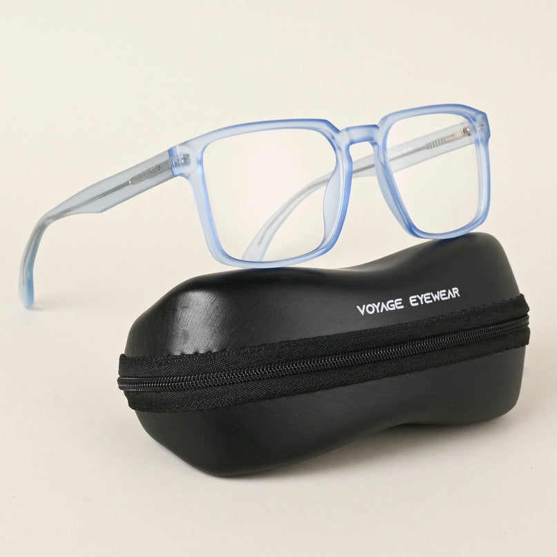 Voyage Transparent Blue Square Eyeglasses for Men & Women - MG4924-C4