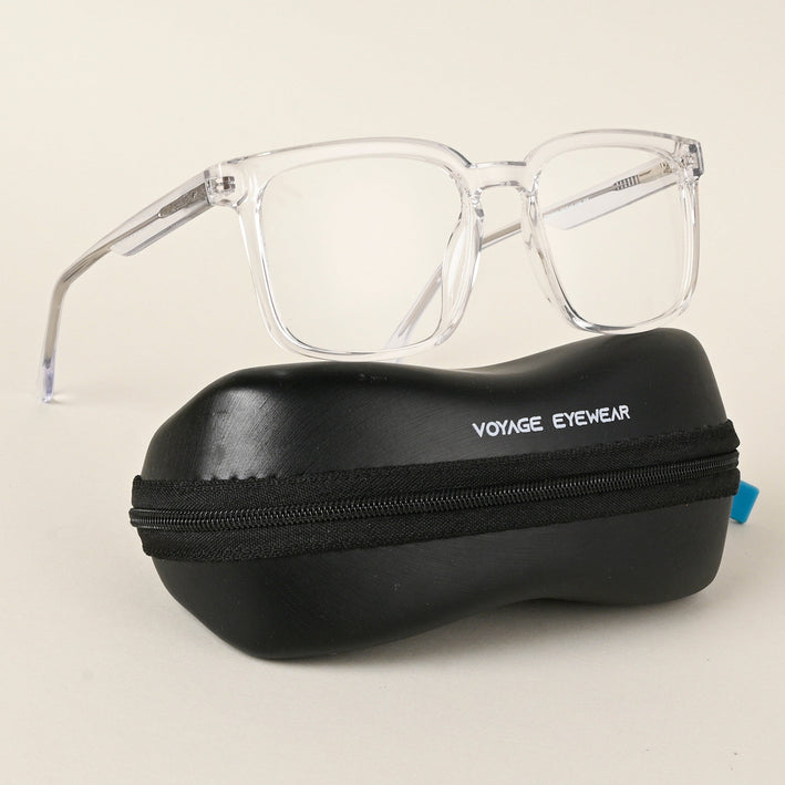 Voyage Transparent Square Eyeglasses for Men & Women - MG4898-C3