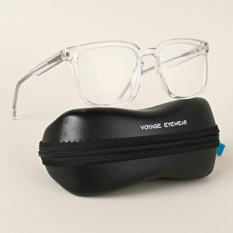 Voyage Transparent Square Eyeglasses for Men & Women - MG4898-C3