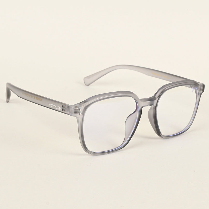 Voyage Air Transparent Grey Square Eyeglasses for Men & Women - MG4868-C3