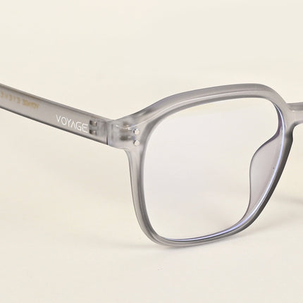 Voyage Air Transparent Grey Square Eyeglasses for Men & Women - MG4868-C3