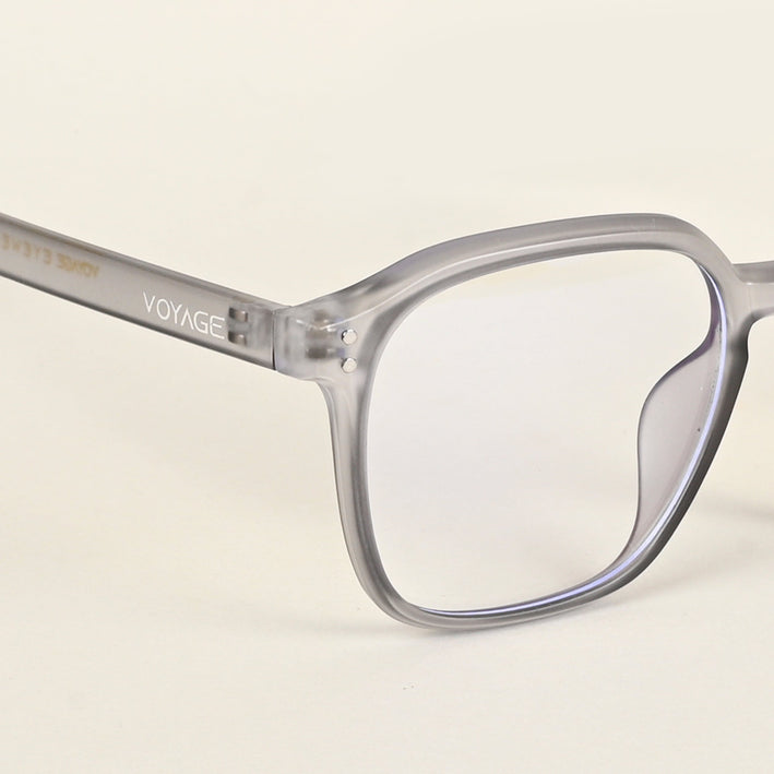 Voyage Air Transparent Grey Square Eyeglasses for Men & Women - MG4868-C3