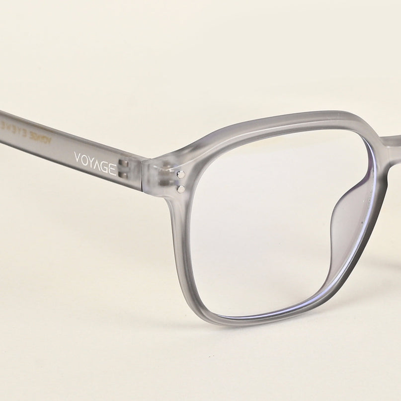 Voyage Air Transparent Grey Square Eyeglasses for Men & Women - MG4868-C3