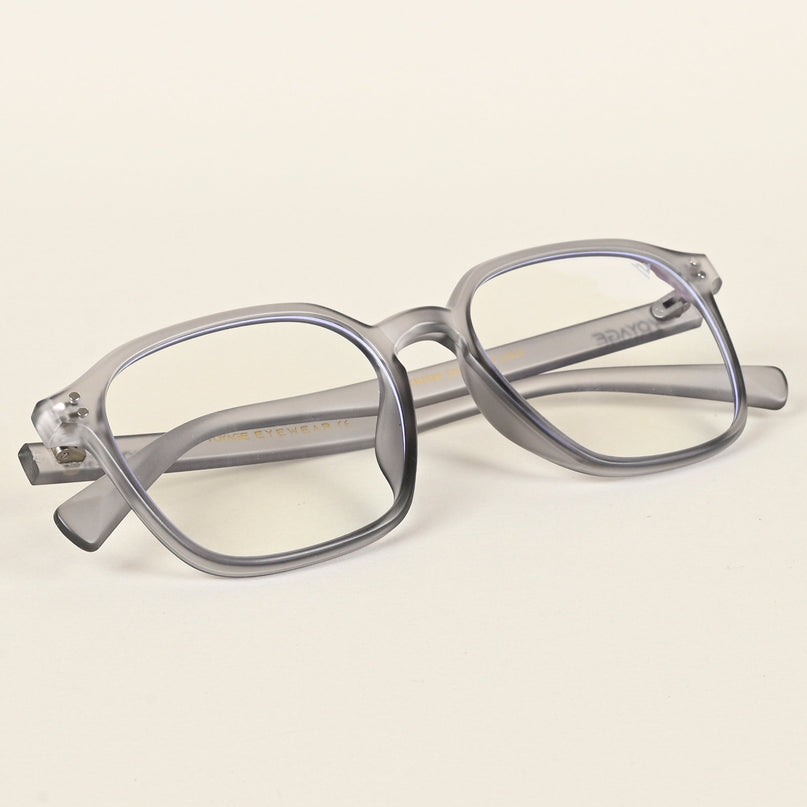 Voyage Air Transparent Grey Square Eyeglasses for Men & Women - MG4868-C3