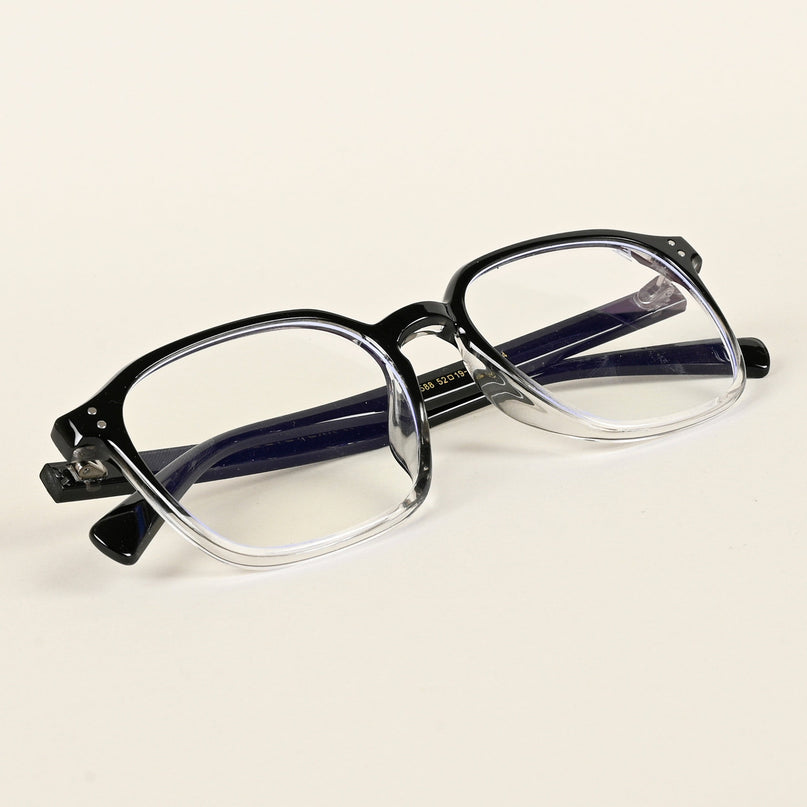 Voyage Air Black & Transparent Square Eyeglasses for Men & Women - MG4870-C5