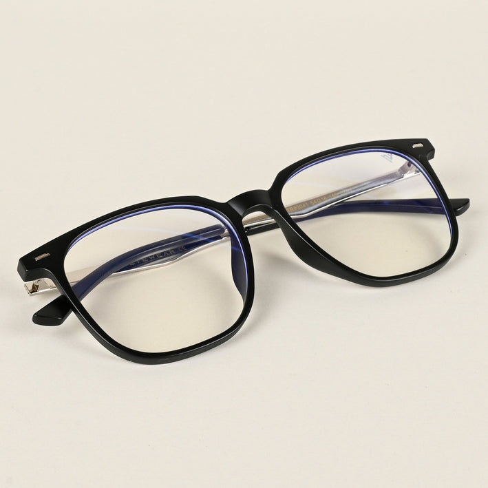 Voyage Matt Black Square Eyeglasses for Men & Women - MG4841-C2
