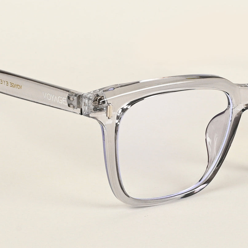 Voyage Air Transparent Grey Square Eyeglasses for Men & Women - MG4846-C4