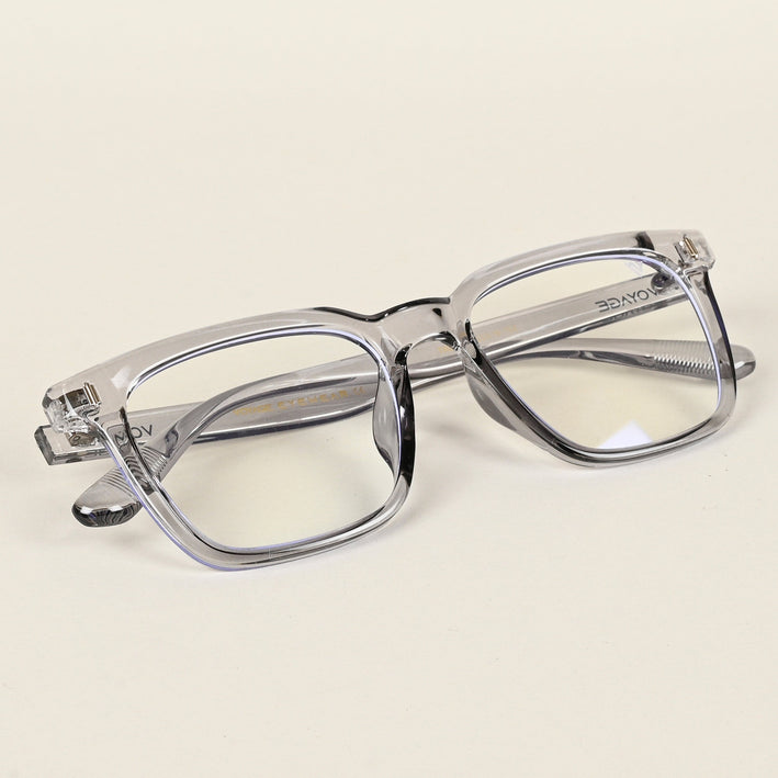 Voyage Air Transparent Grey Square Eyeglasses for Men & Women - MG4846-C4