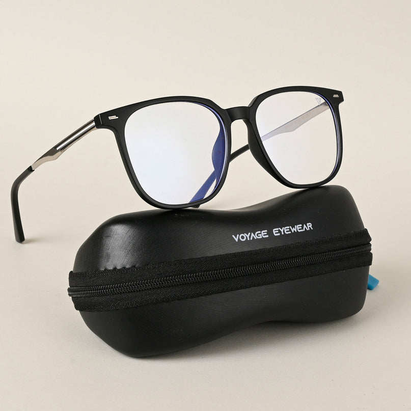 Voyage Matt Black Square Eyeglasses for Men & Women - MG4841-C2