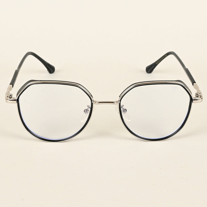 Voyage Silver & Black Square Eyeglasses for Men & Women - MG4855-C1