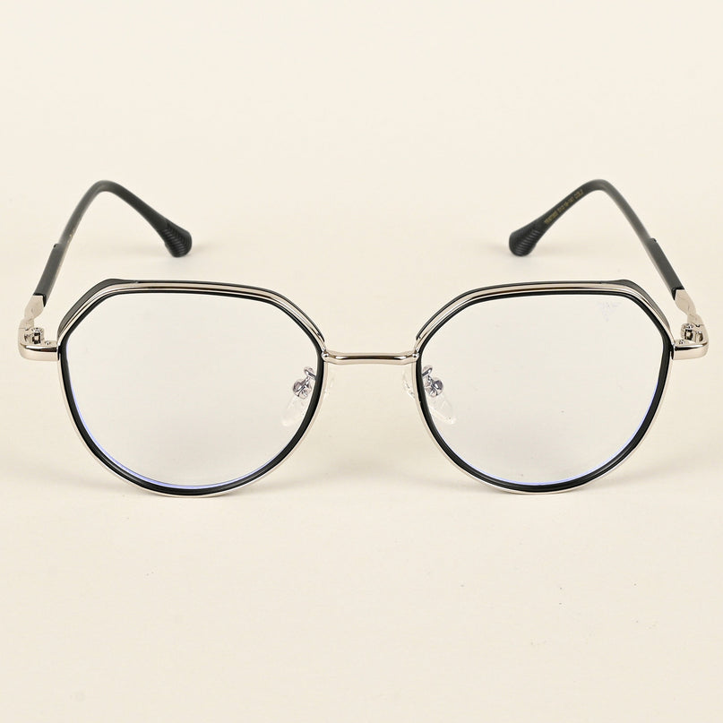 Voyage Silver & Black Square Eyeglasses for Men & Women - MG4855-C1