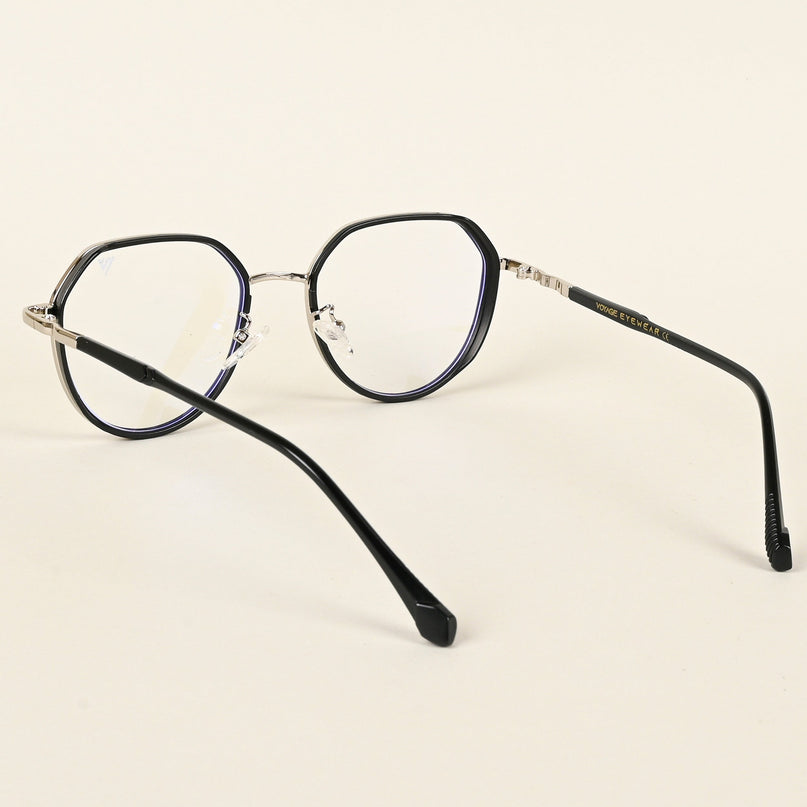 Voyage Silver & Black Square Eyeglasses for Men & Women - MG4855-C1