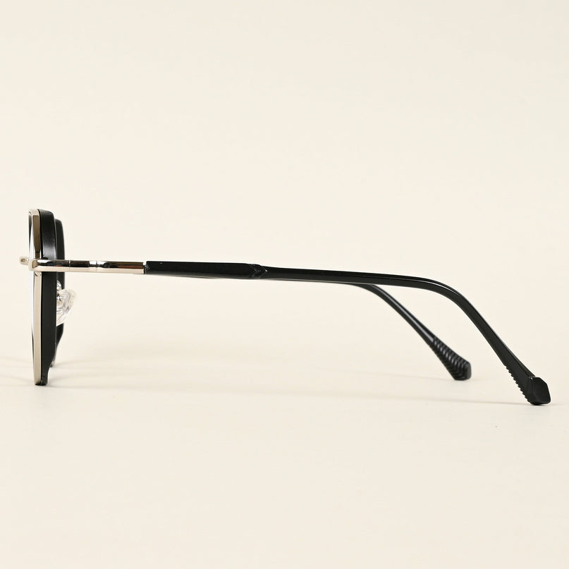 Voyage Silver & Black Square Eyeglasses for Men & Women - MG4855-C1
