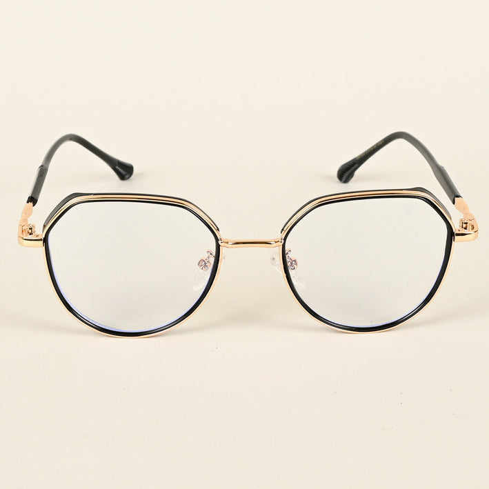 Voyage Golden & Black Square Eyeglasses for Men & Women - MG4856-C2