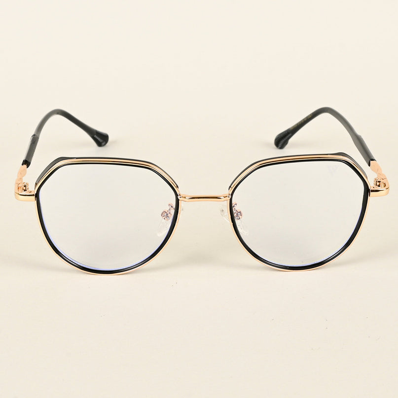 Voyage Golden & Black Square Eyeglasses for Men & Women - MG4856-C2