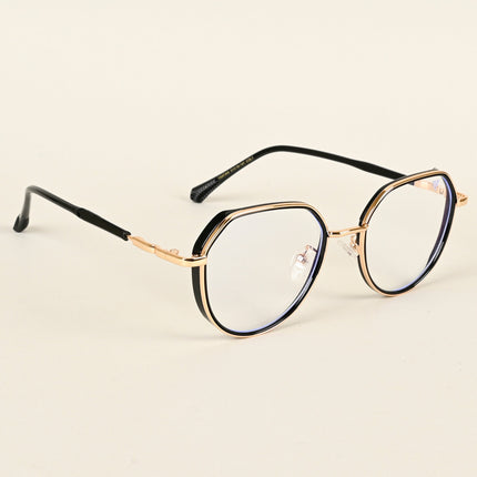 Voyage Golden & Black Square Eyeglasses for Men & Women - MG4856-C2