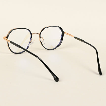Voyage Golden & Black Square Eyeglasses for Men & Women - MG4856-C2