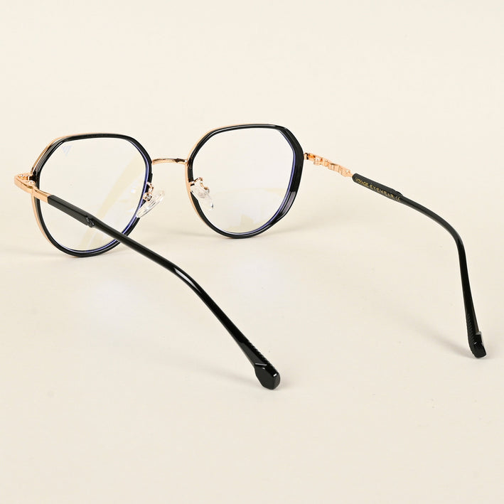 Voyage Golden & Black Square Eyeglasses for Men & Women - MG4856-C2