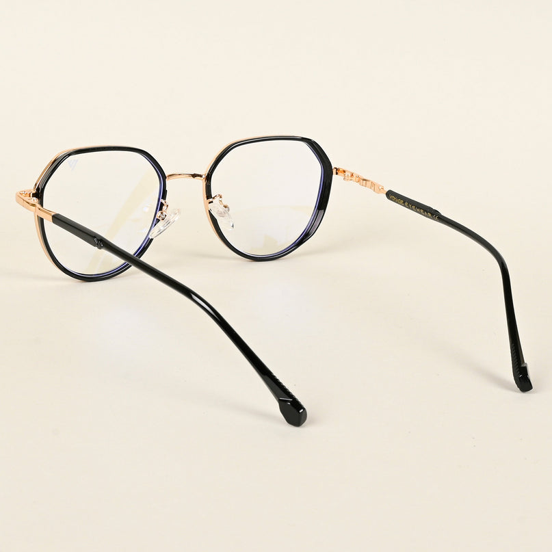 Voyage Golden & Black Square Eyeglasses for Men & Women - MG4856-C2