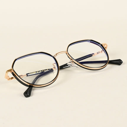 Voyage Golden & Black Square Eyeglasses for Men & Women - MG4856-C2