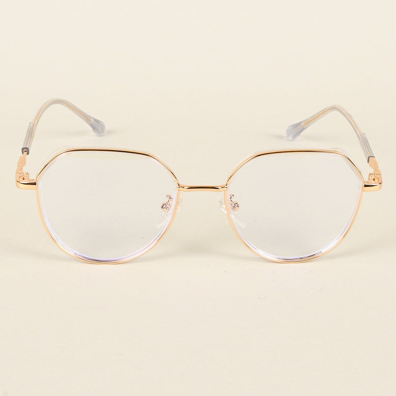 Voyage Golden & Transparent Square Eyeglasses for Men & Women - MG4857-C3