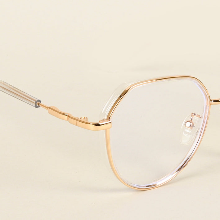 Voyage Golden & Transparent Square Eyeglasses for Men & Women - MG4857-C3