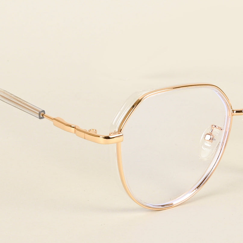 Voyage Golden & Transparent Square Eyeglasses for Men & Women - MG4857-C3