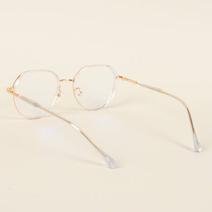 Voyage Golden & Transparent Square Eyeglasses for Men & Women - MG4857-C3