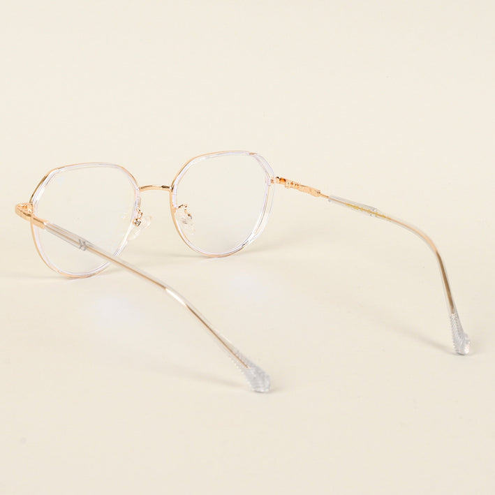 Voyage Golden & Transparent Square Eyeglasses for Men & Women - MG4857-C3