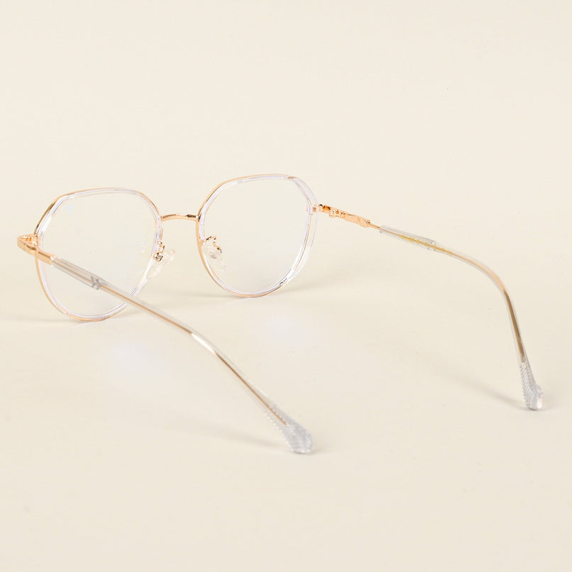 Voyage Golden & Transparent Square Eyeglasses for Men & Women - MG4857-C3