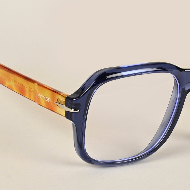 Voyage Transparent Blue Square Eyeglasses for Men & Women - MG4994-C3