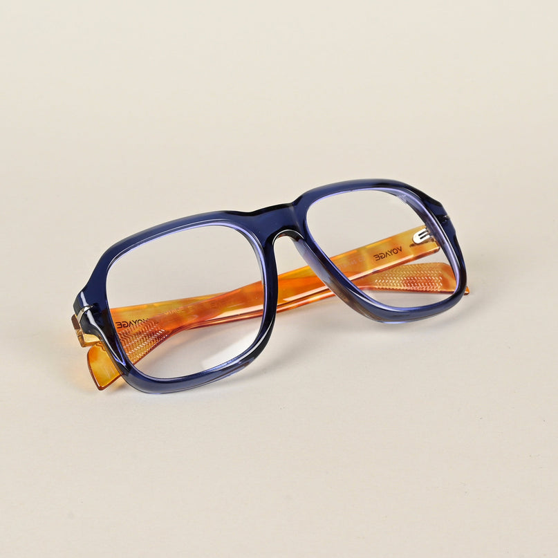 Voyage Transparent Blue Square Eyeglasses for Men & Women - MG4994-C3