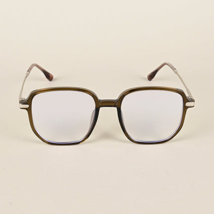 Voyage Transparent Brown Square Eyeglasses for Men & Women - MG4971-C6