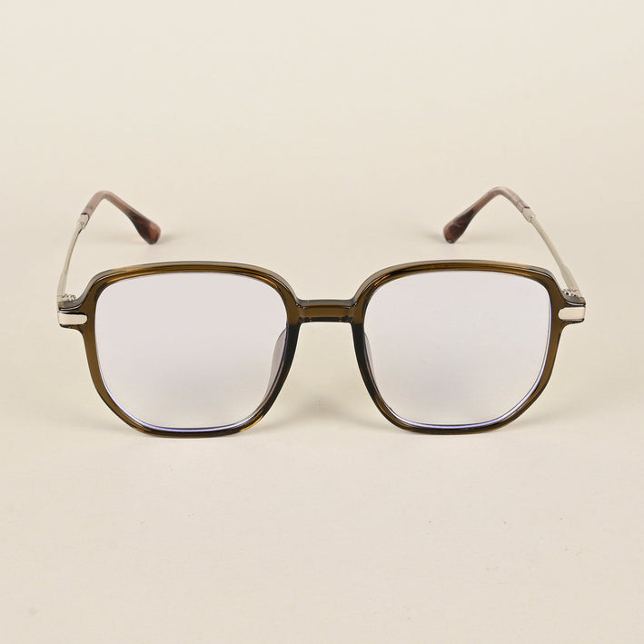 Voyage Transparent Brown Square Eyeglasses for Men & Women - MG4971-C6