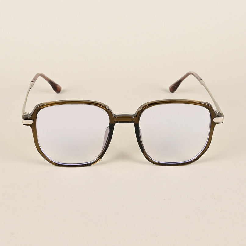 Voyage Transparent Brown Square Eyeglasses for Men & Women - MG4971-C6